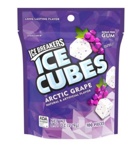 Picture of Kẹo singum vị nho tươi mát không đường ice breakers - ice cubes arctic grape sugar free chewing gum