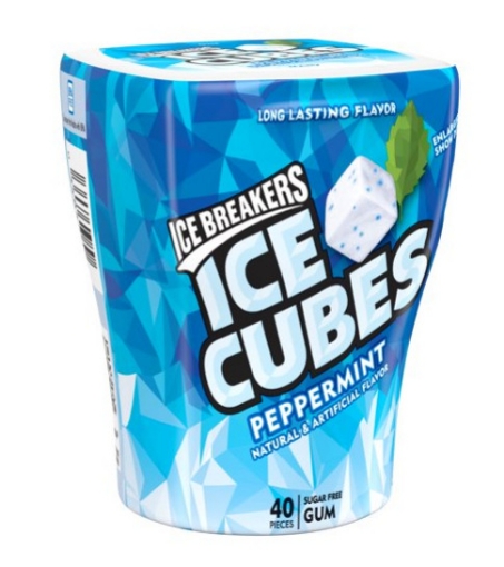 Picture of Kẹo singum bạc hà không đường ice breakers - ice cubes peppermint sugar free chewing gum, 40 viên