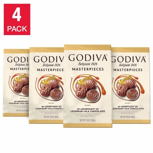 Picture of Kẹo sô cô la godiva masterpieces assortment of legendary milk 13.5oz,4 - pack