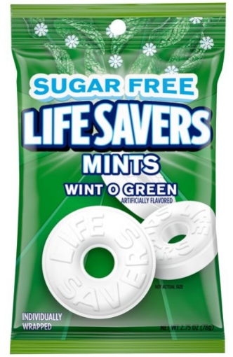 Picture of Kẹo bạc hà không đường life savers mints, wint o green sugar free hard candy