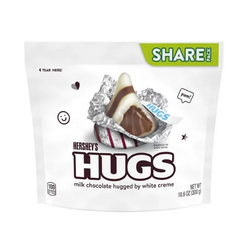 Picture of Kẹo sô-cô-la sữa được ôm bởi kẹo creme trắng hershey's, hugs