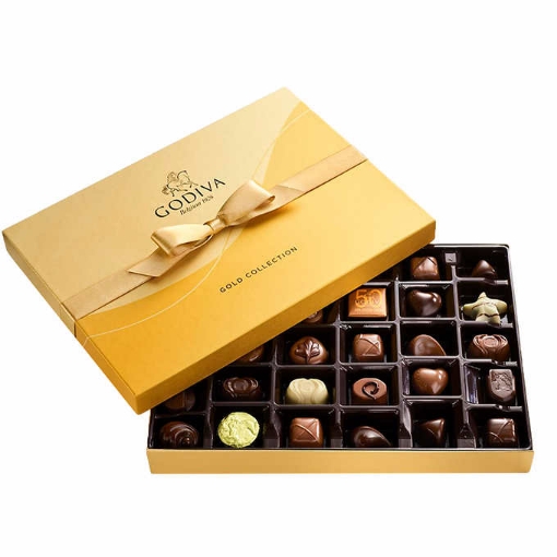 Picture of Kẹo sô cô la đủ vị godiva holiday assorted chocolate gold collection gift box, (1 pack)