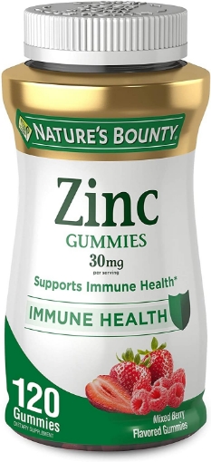 Picture of Kẹo dẻo bổ sung kẽm nature's bounty zinc 30 mg, mixed berry flavored gummies