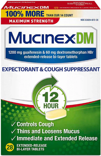 Picture of Thuốc trị long đờm, giảm ho suốt 12 giờ mucinex dm maximum strength 12 hour extended-release bi-layer tablets, 28 viên