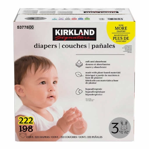Picture of Tã dán em bé từ 7 - 13 kg kirkland signature diapers sizes 3 (16-28 ib/ 7-13 kg)