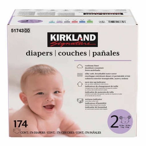 Picture of Tã dán em bé từ 5 - 8 kg kirkland signature diapers sizes 2 ( 12-18 ib/ 5-8 kg )
