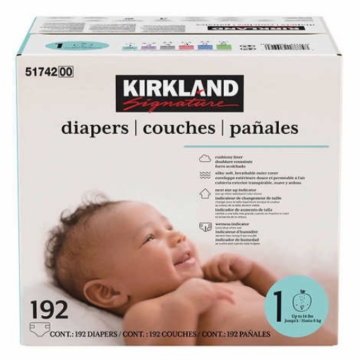 Picture of Tã dán em bé từ 4 - 6 kg kirkland signature diapers sizes 1 ( 8-14 ib/ 4-6 kg )