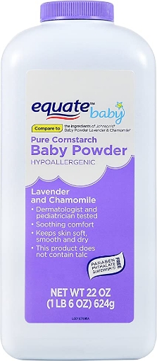 Picture of Phấn Đồ dùng cho Bé equate pure cornstarch baby powder with lavender and chamomile, 22 oz