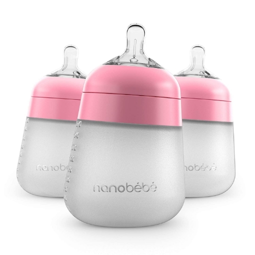 Picture of Bình sữa nanobébé flexy silicone baby bottle, pink