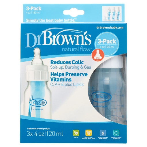 Picture of Bình sữa dr. brown's natural flow bpa free plastic baby bottle, 120 ml