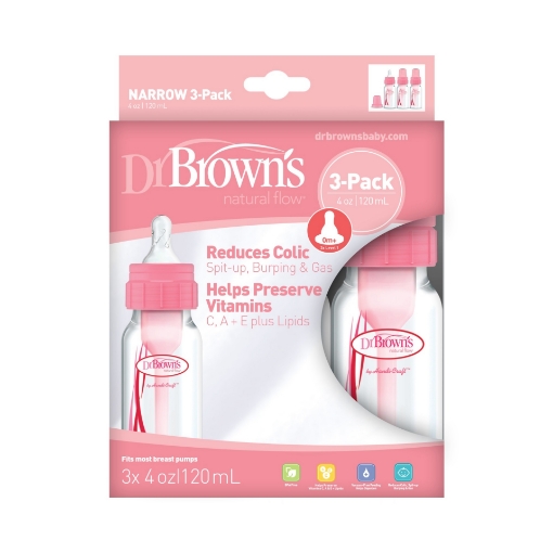 Picture of Bình sữa dr. brown's original baby bottle, pink , 120 ml