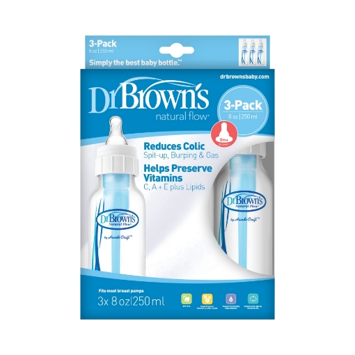 Picture of Bình sữa dr. brown's natural flow bpa free plastic baby bottle, 250 ml