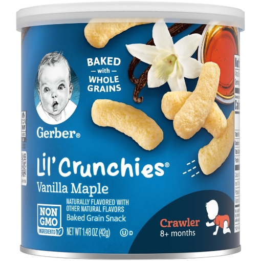 Picture of Bánh ăn dặm cho bé trên 8 tháng vị vani gerber lil crunchies vanilla maple baked corn baby snacks