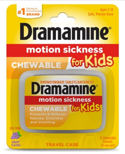 Picture of Thuốc chống say tàu xe dành cho trẻ em dramamine motion sickness for kids,8 viên
