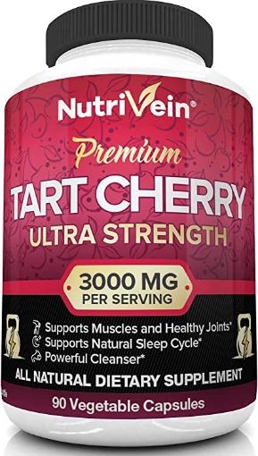 Picture of Viên uống giảm đau cơ, khớp và chống oxy hóa chiết xuất hoa anh đào nutrivein tart cherry capsules 3000mg, (90 viên)