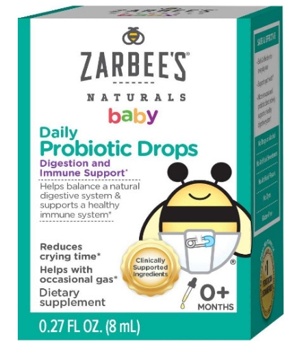 Picture of Thuốc nhỏ men vi sinh hàng ngày Đồ dùng cho Bé mới sinh zarbee's baby probiotic drops, daily digestive + immune support