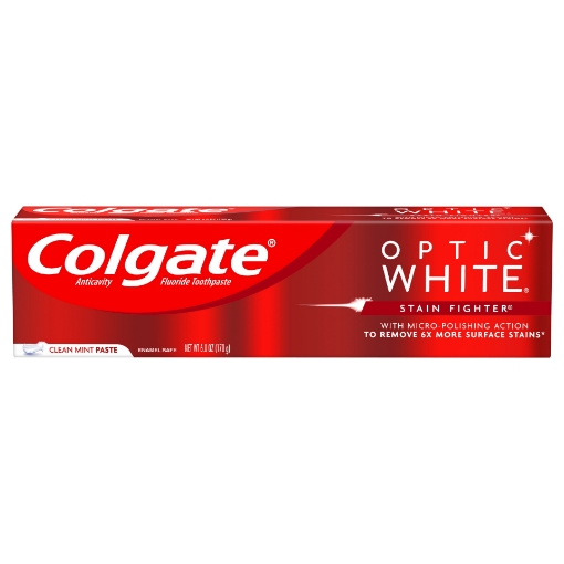 Picture of Kem đánh răng colgate optic white stain fighter clean mint paste, 6 oz