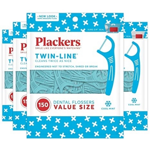 Picture of Tăm chỉ nha khoa plackers twin - line dental flossers, 150 count x 4 pack