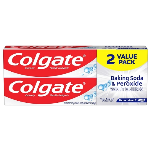 Picture of Kem đánh răng colgate baking soda and peroxide whitening toothpaste, brisk mint, 2 pack