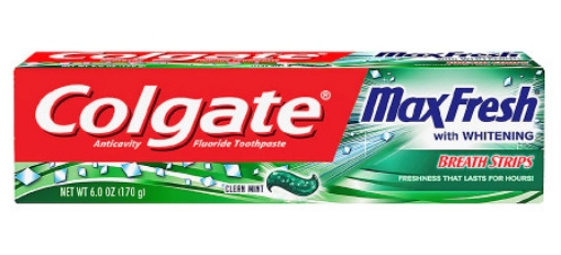 Picture of Kem đánh răng tinh thể bạc hà the mát colgate max fresh toothpaste with mini breath strip clean mint