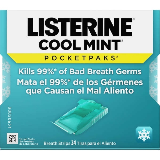 Picture of Miếng ngậm thơm miệng listerine pocketpaks breath strips, cool mint