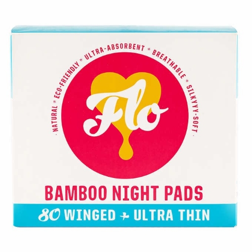 Picture of Băng vệ sinh tre siêu mỏng có cánh ban đêm flo bamboo pads mega winged and ultra - thin, night pads