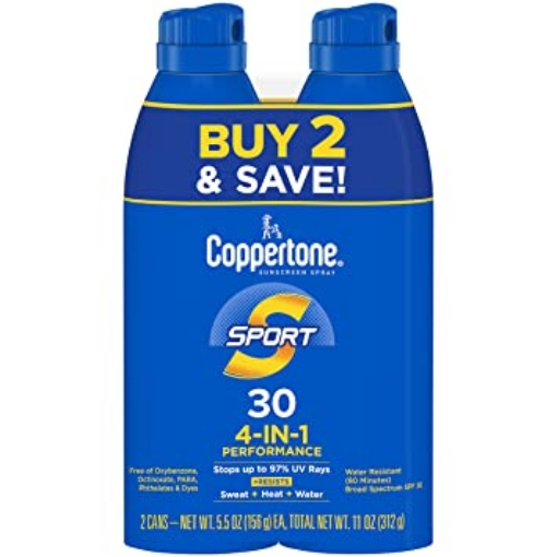 Picture of Xịt chống nắng chống thấm nước spf30 - coppertone sport sunscreen spray spf 30, ( 2 pack )