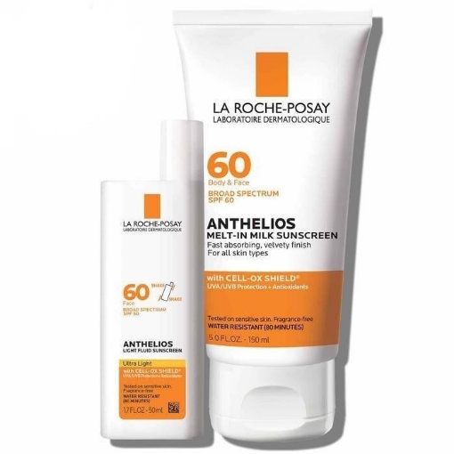 Picture of Kem chống nắng la roche-posay anthelios spf 60 face & body sunscreen set 5fl oz & 1.7fl oz