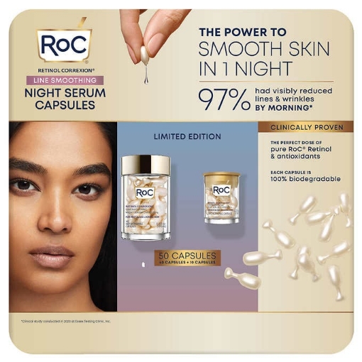 Picture of Set viên nang serum dưỡng da ban đêm roc retinol correxion line smoothing night serum capsules set