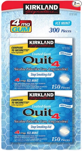 Picture of Kẹo singum cai thuốc lá vị bạc hà kirkland signature quit 4mg, ice mint gum