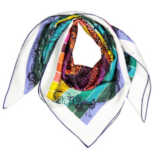 Picture of HERMES Jungle Love Rainbow Embroidered Square Scarf