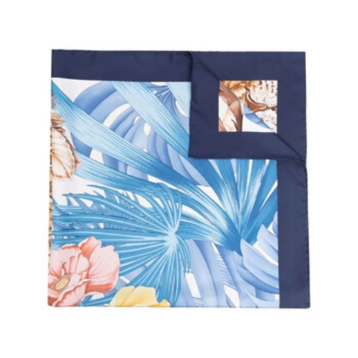 Picture of SALVATORE FERRAGAMO Ladies Bluemarine Foresta Print Silk Foulard