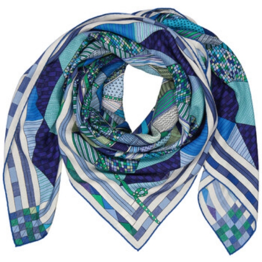 Picture of HERMES Cashmere And Silk Patchwork Horse Square Shawl