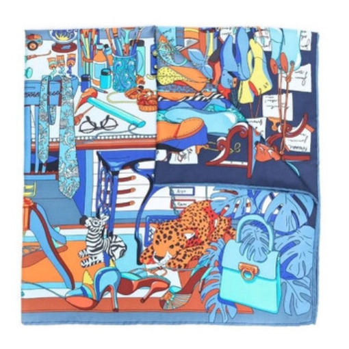 Picture of SALVATORE FERRAGAMO Studio Print Silk Foulard