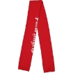 Picture of PALM ANGELS Kids Red / White Logo-print Knitted Scarf