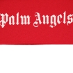 Picture of PALM ANGELS Kids Red / White Logo-print Knitted Scarf