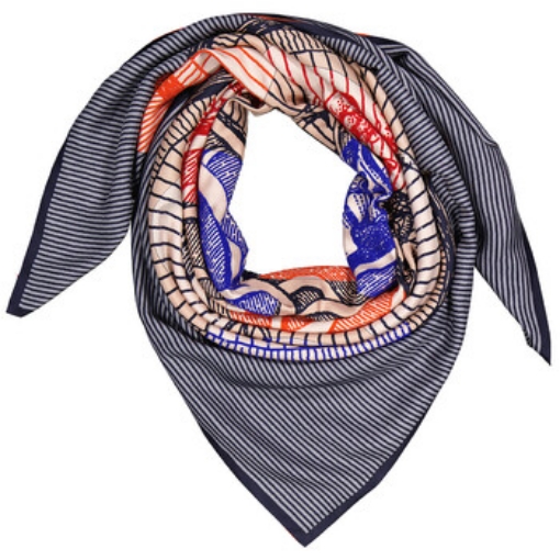 Picture of HERMES Ladies Blue Suite And Pursuit Embroidered Giant Scarf