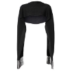 Picture of BURBERRY Black Silk Satin Capelet With Sleeves