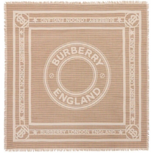 Picture of BURBERRY Archive Beige Large Logo-graphic Scarf