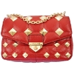Picture of MICHAEL KORS Ladies Soho Small Studded Quilted Patent Leather Shoulder Bag - Crimson
