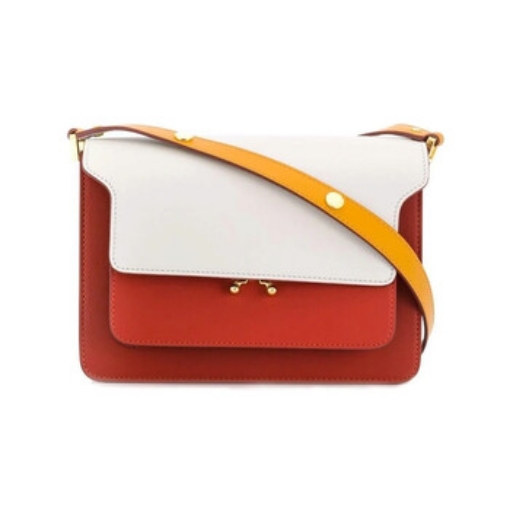Picture of MARNI Ice Rust Honey Ladies Trunk Foldover Shoulder Bag