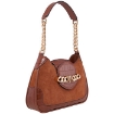 Picture of MICHAEL KORS Brown Ladies Hally Small Suede And Crocodile Embossed Shoulder Bag
