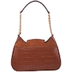 Picture of MICHAEL KORS Brown Ladies Hally Small Suede And Crocodile Embossed Shoulder Bag