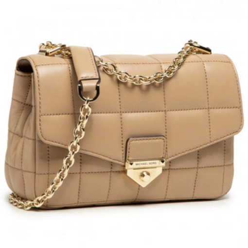 Picture of MICHAEL KORS Ladies SoHo Small Quilted Leather Shoulder Bag - Camel