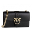 Picture of PINKO Ladies Love Simply Black Leather Shoulder Bag