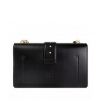 Picture of PINKO Ladies Love Simply Black Leather Shoulder Bag