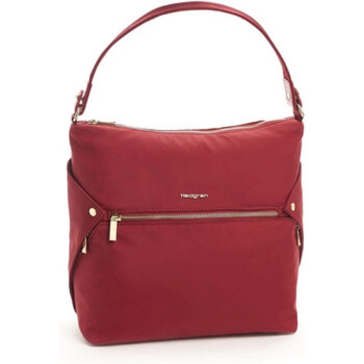 Picture of HEDGREN Prisma Oblique Hobo Nylon Bag In Pomegranate