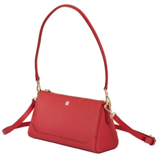 Picture of DAKS Ladies Clover Leather Shoulder Bag - Red