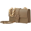 Picture of PINKO Love Leather Shoulder Bag In Cinereo Walnut