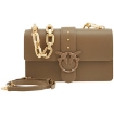 Picture of PINKO Love Leather Shoulder Bag In Cinereo Walnut